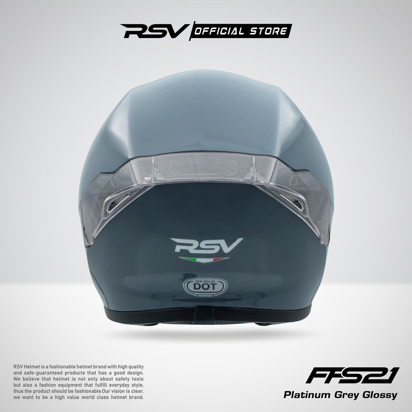 HELM RSV X TVS FFS21 PLATINUM GREY GLOSSY