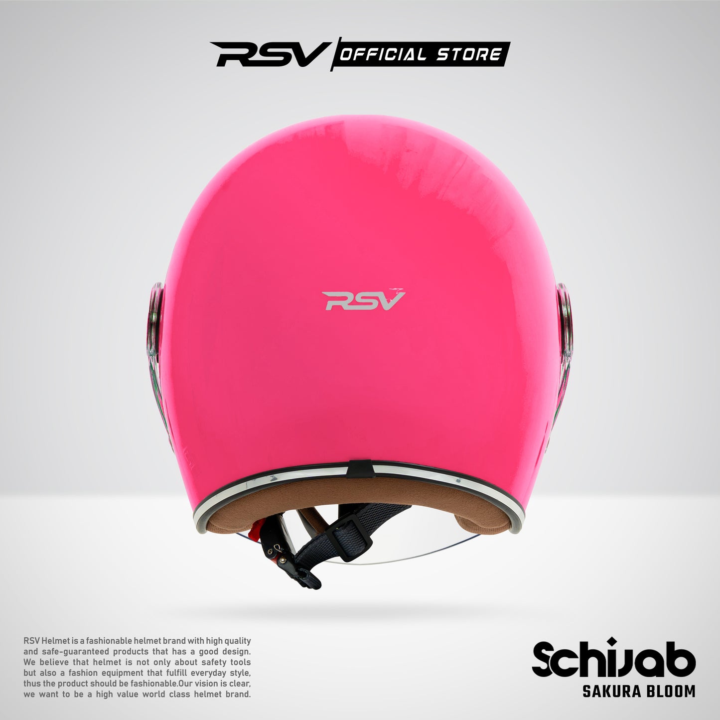 RSV X TVS SC Hijab Retro Classic Helm Half Face - Sakura Bloom Glossy l Helm Hijab