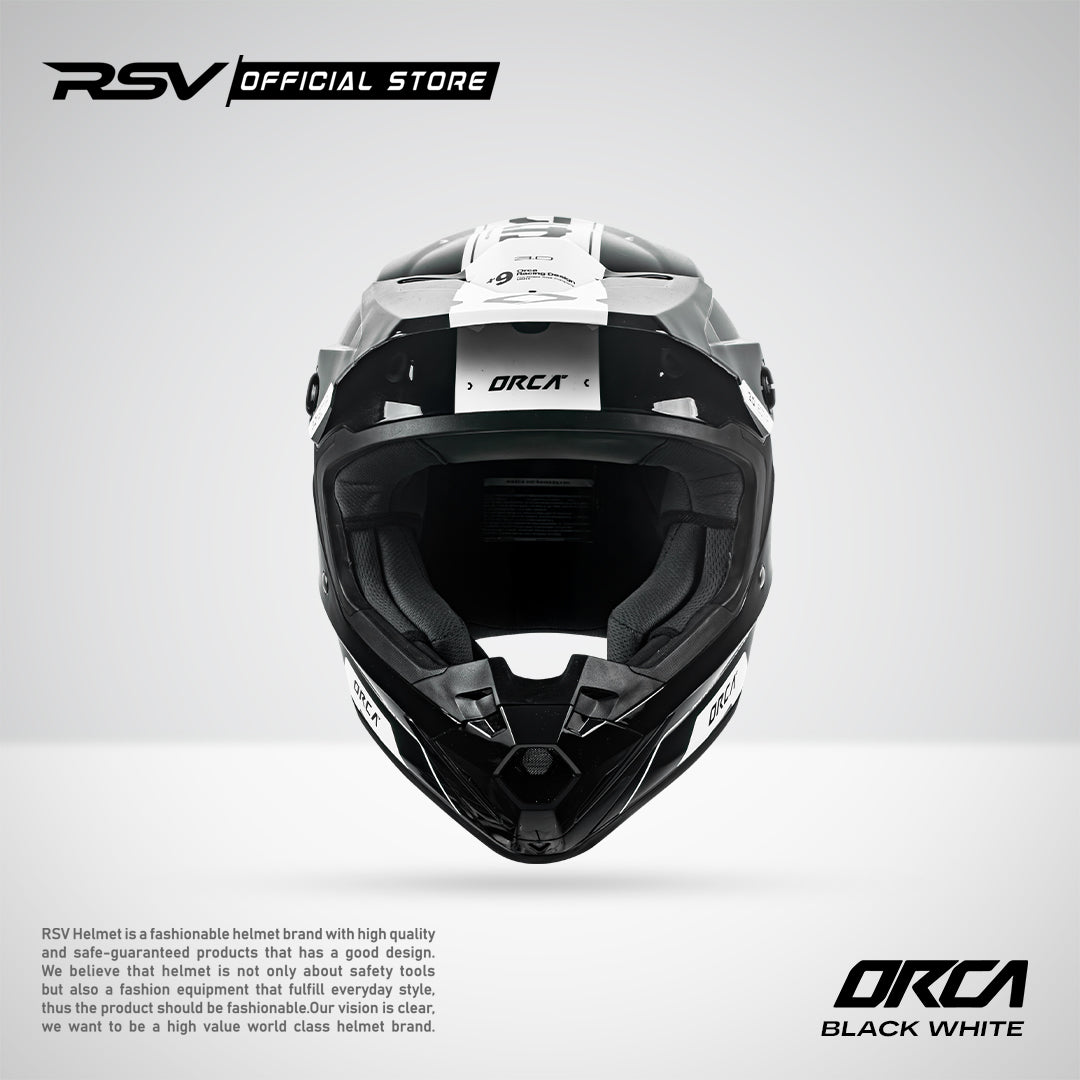 Helm RSV X ORCA Atom Nectar 3.0 Black White | Helm Trail Cross Supermoto