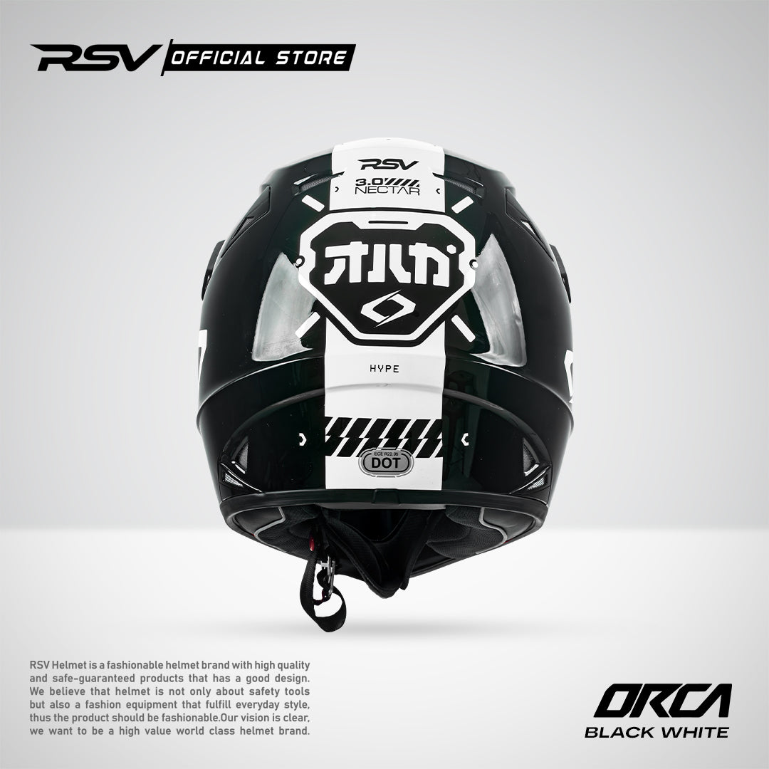 Helm RSV X ORCA Atom Nectar 3.0 Black White | Helm Trail Cross Supermoto