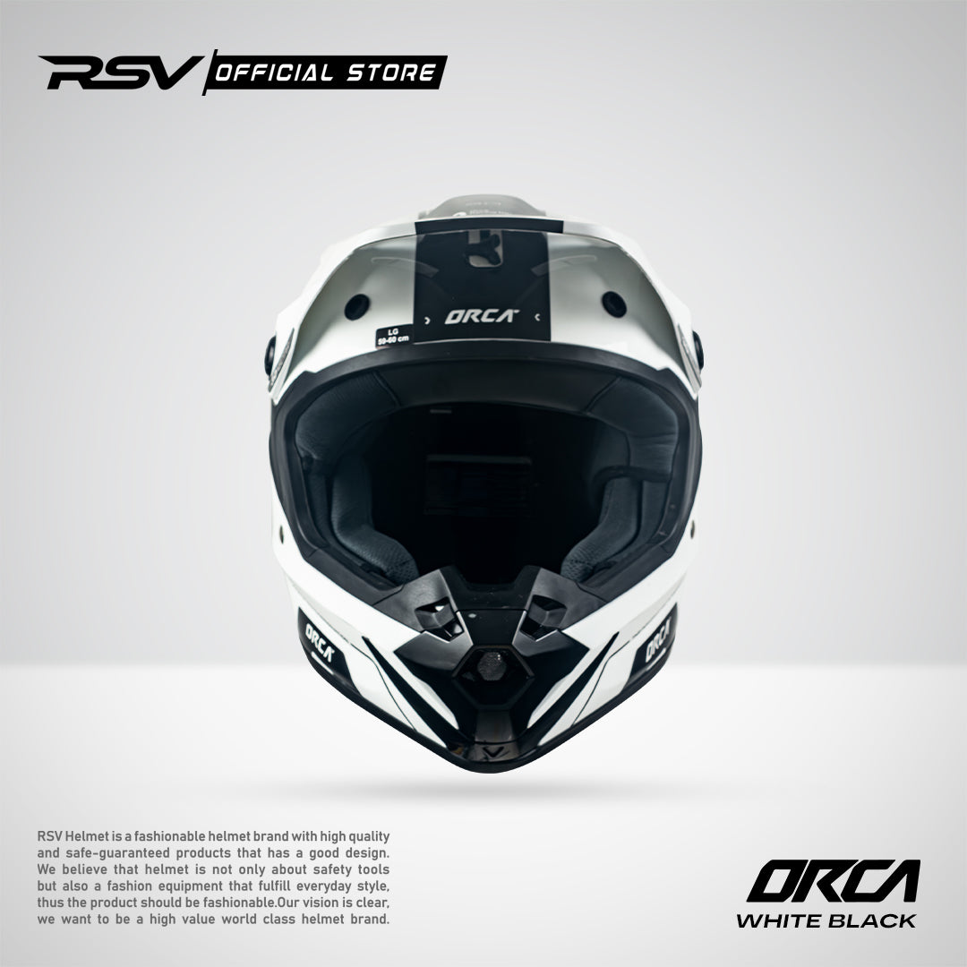 Helm RSV X ORCA Atom Nectar 3.0 White Black | Helm Trail Cross Supermoto