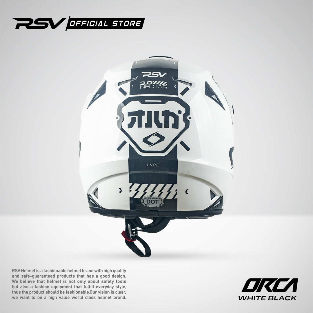 Helm RSV X ORCA Atom Nectar 3.0 White Black | Helm Trail Cross Supermoto