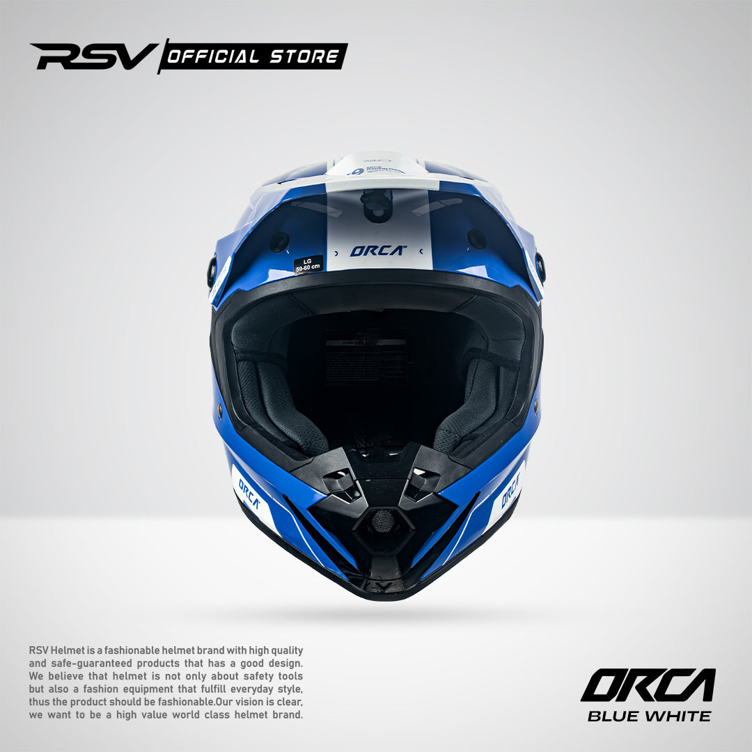Helm RSV X ORCA Atom Nectar 3.0 Blue White | Helm Trail Cross Supermoto