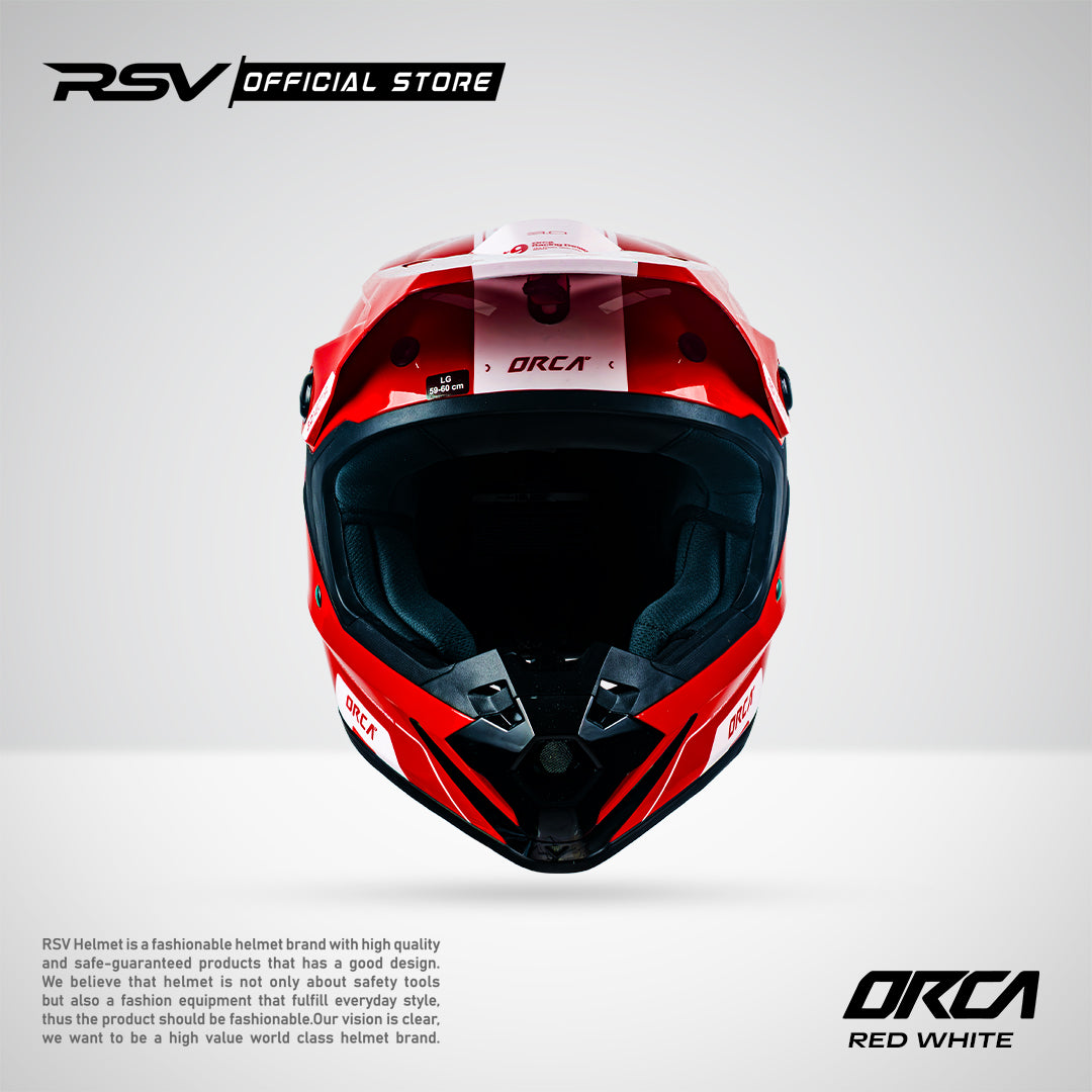 Helm RSV X ORCA Atom Nectar 3.0 Red White | Helm Trail Cross Supermoto