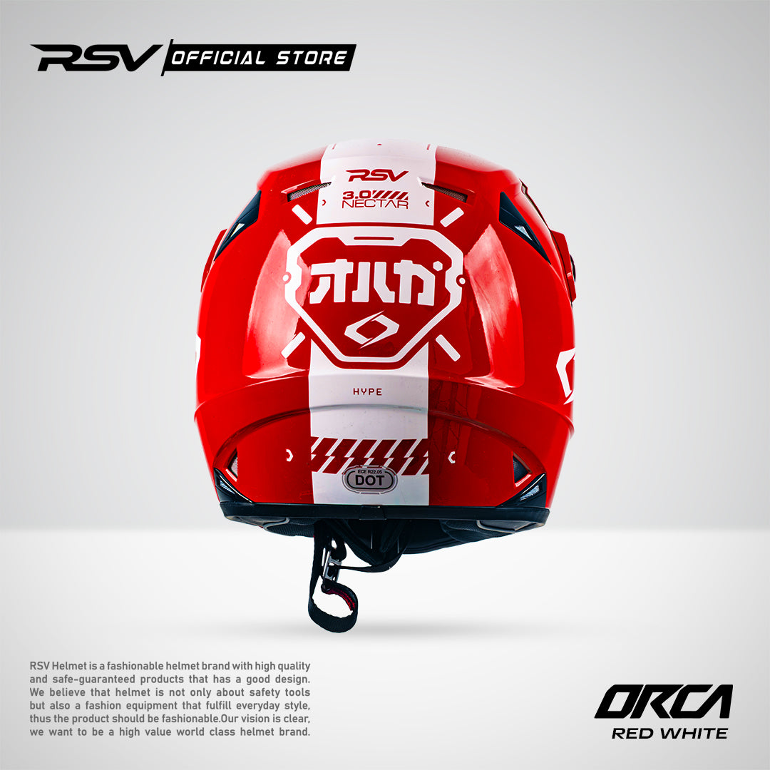 Helm RSV X ORCA Atom Nectar 3.0 Red White | Helm Trail Cross Supermoto