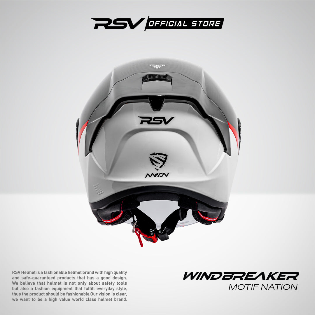RSV Windbreaker Motif Nation Glossy Single Visor - Helm Half Face SNI Unisex