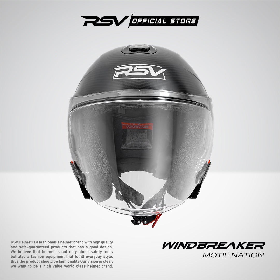 RSV Windbreaker Motif Nation Glossy Single Visor - Helm Half Face SNI Unisex