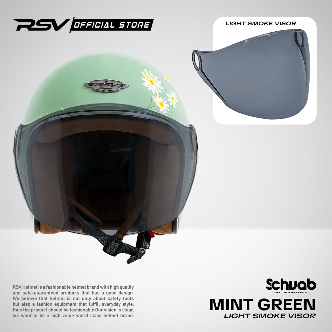 (Bundle) Helm RSV SC Hijab Series + Extra Visor Light Smoke [All Color]  | Helm Hijab | Half Face