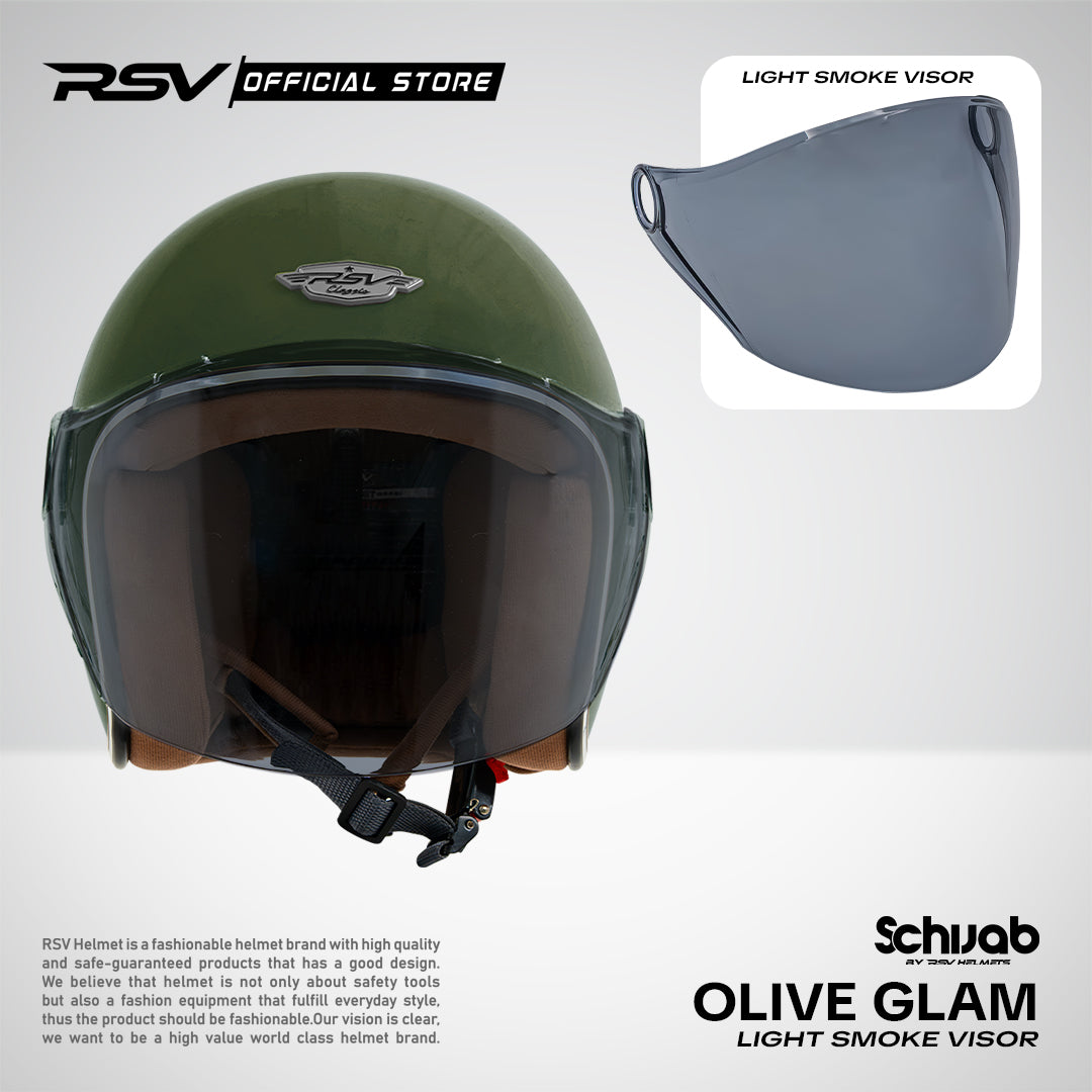 (Bundle) Helm RSV SC Hijab Series + Extra Visor Light Smoke [All Color]  | Helm Hijab | Half Face
