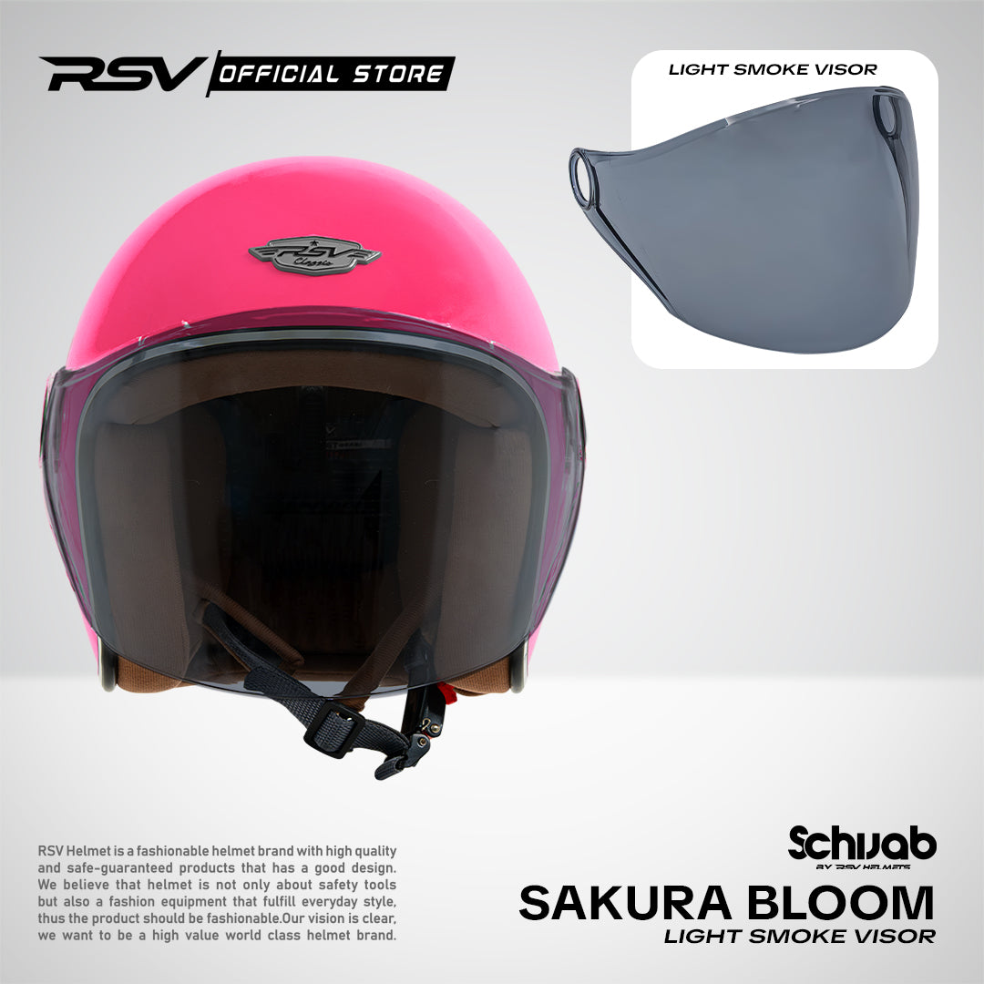 (Bundle) Helm RSV SC Hijab Series + Extra Visor Light Smoke [All Color]  | Helm Hijab | Half Face