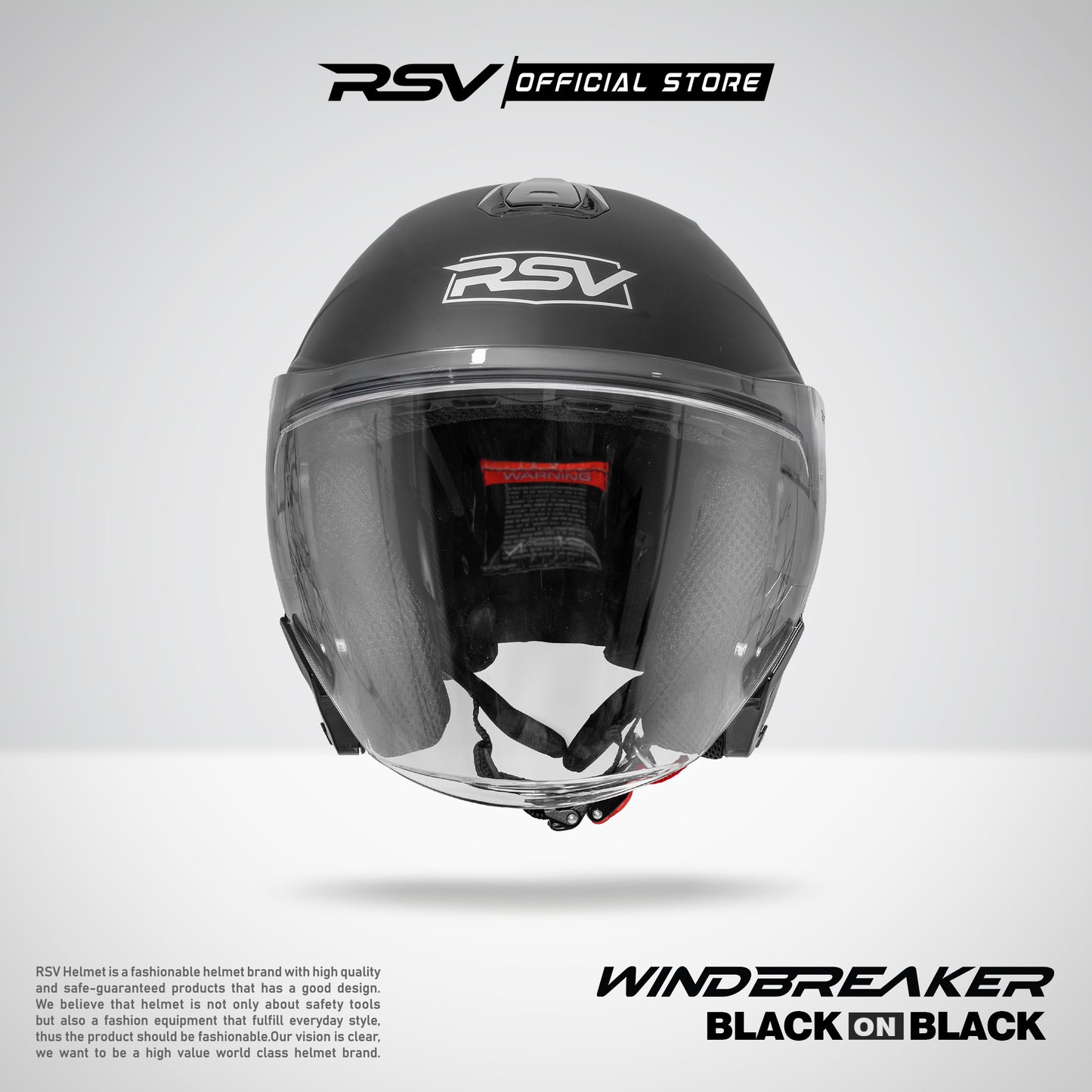 (Exclusive Package) RSV Windbreaker Motif Black On Black (BoB) Single Visor + E-Money - SNI Unisex