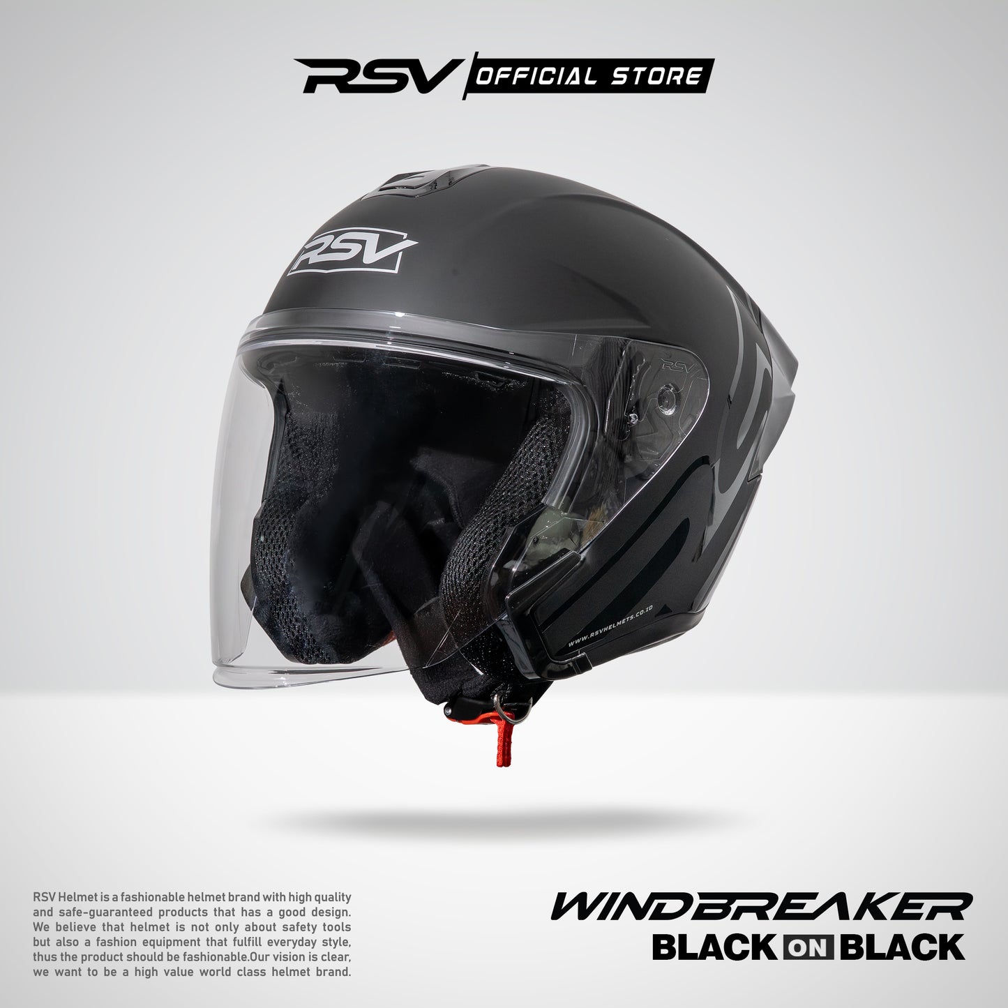 (Exclusive Package) RSV Windbreaker Motif Black On Black (BoB) Single Visor + E-Money - SNI Unisex