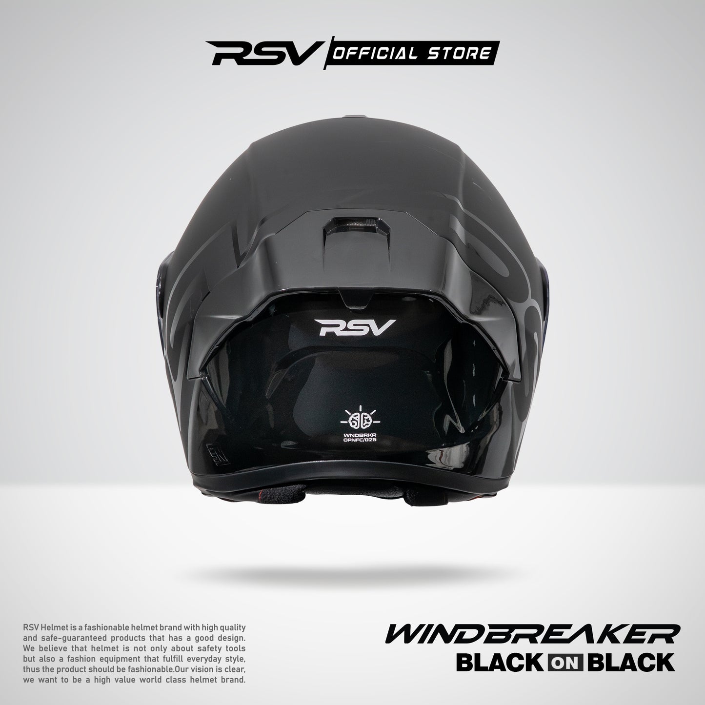 (Exclusive Package) RSV Windbreaker Motif Black On Black (BoB) Single Visor + E-Money - SNI Unisex