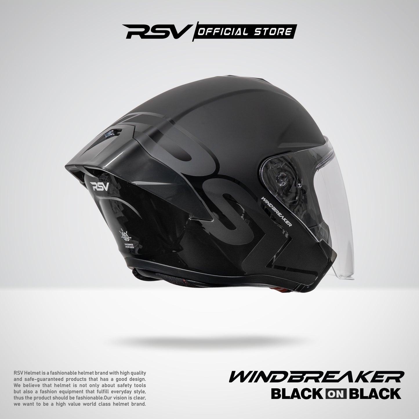 (Exclusive Package) RSV Windbreaker Motif Black On Black (BoB) Single Visor + E-Money - SNI Unisex