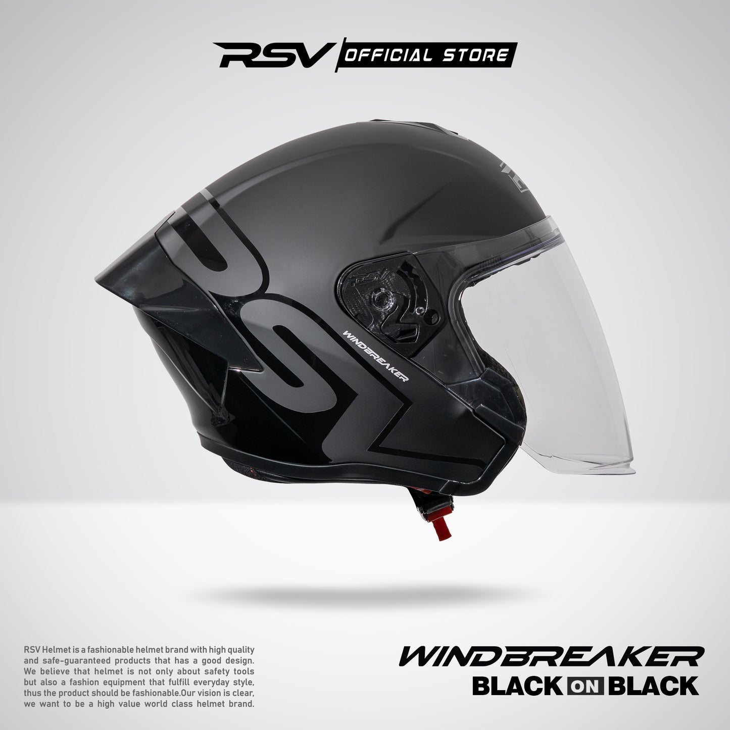 (Exclusive Package) RSV Windbreaker Motif Black On Black (BoB) Single Visor + E-Money - SNI Unisex
