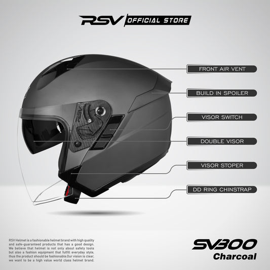 RSV SV300 CHARCOAL MATTE DOUBLE VISOR