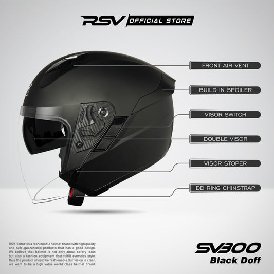 RSV X TVS SV300 BLACK DOFF DOUBLE VISOR