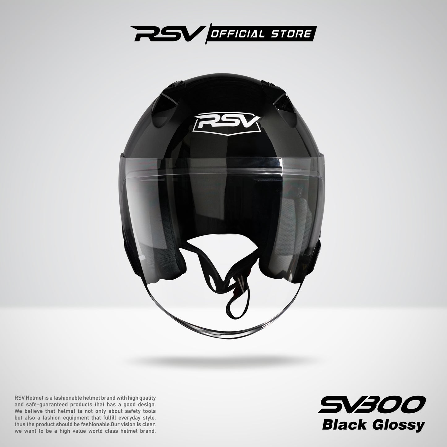 RSV X TVS SV300 BLACK GLOSSY DOUBLE VISOR