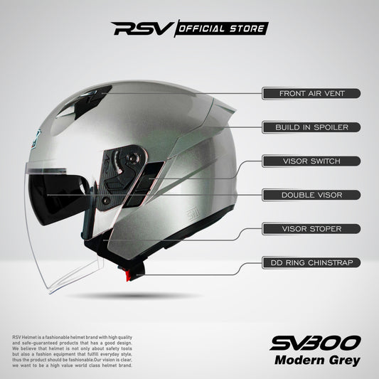 RSV SV300 SILVER GLOSSY DOUBLE VISOR