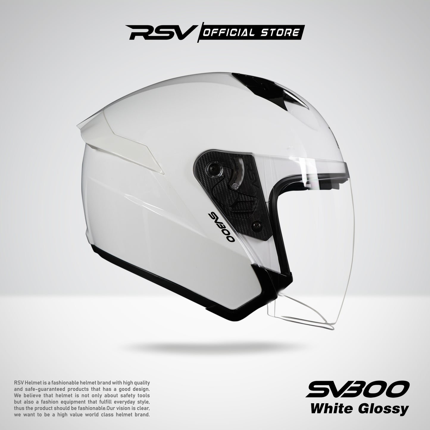 RSV X TVS SV300 WHITE GLOSSY DOUBLE VISOR