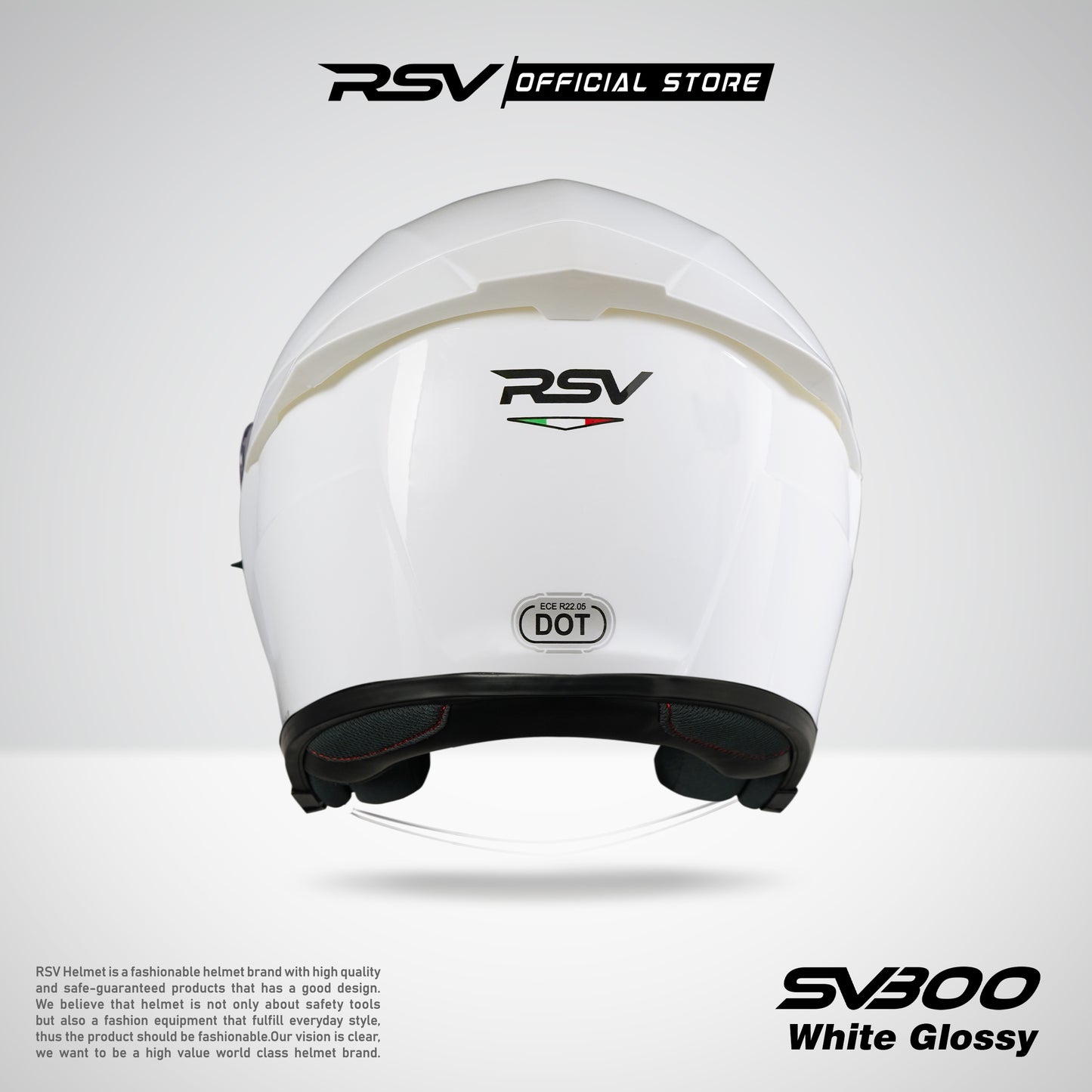 RSV X TVS SV300 WHITE GLOSSY DOUBLE VISOR