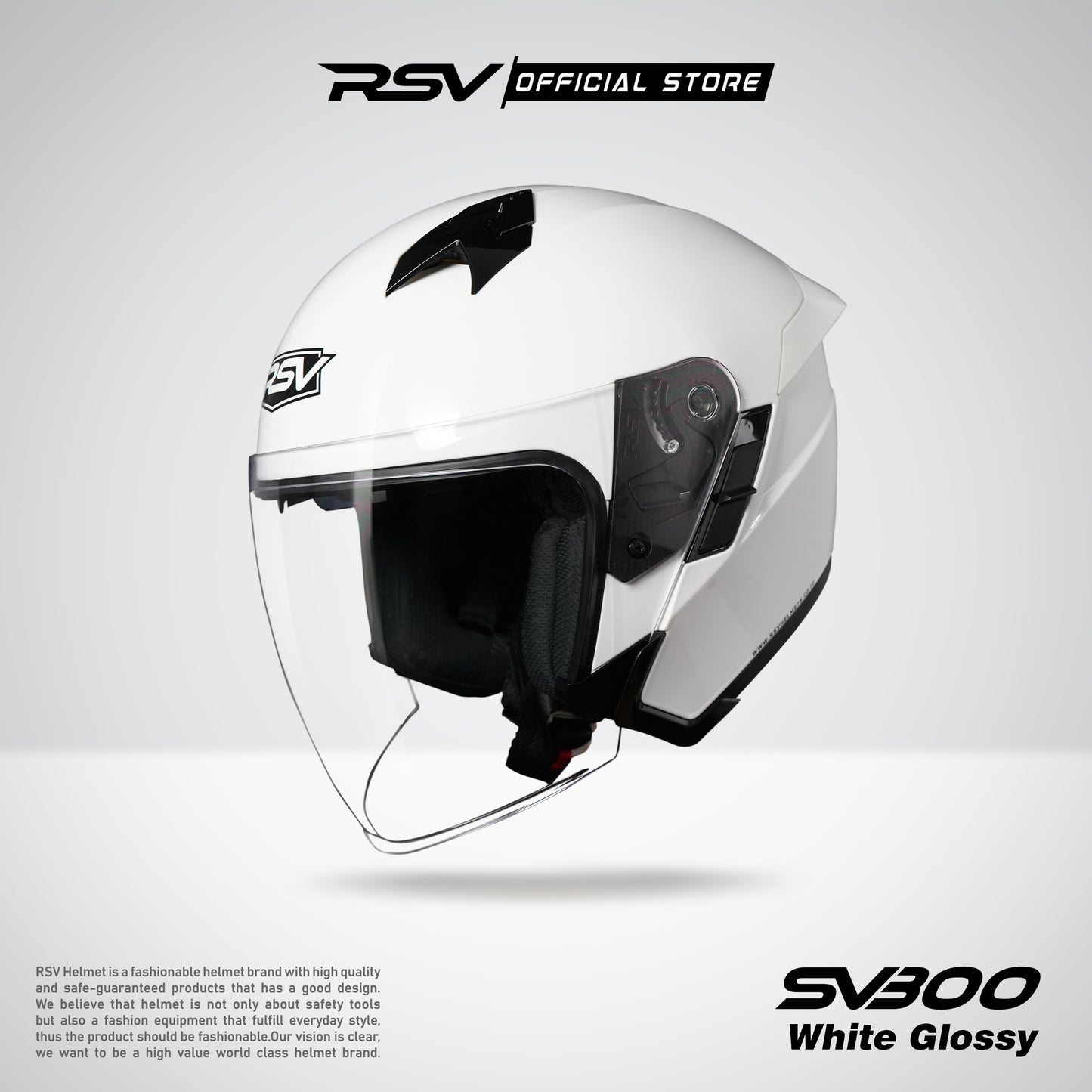RSV X TVS SV300 WHITE GLOSSY DOUBLE VISOR