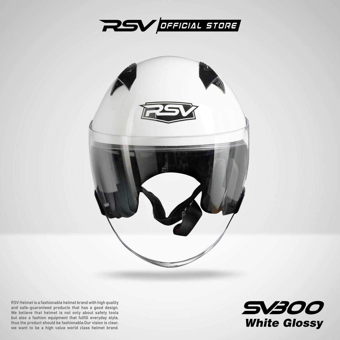 RSV X TVS SV300 WHITE GLOSSY DOUBLE VISOR
