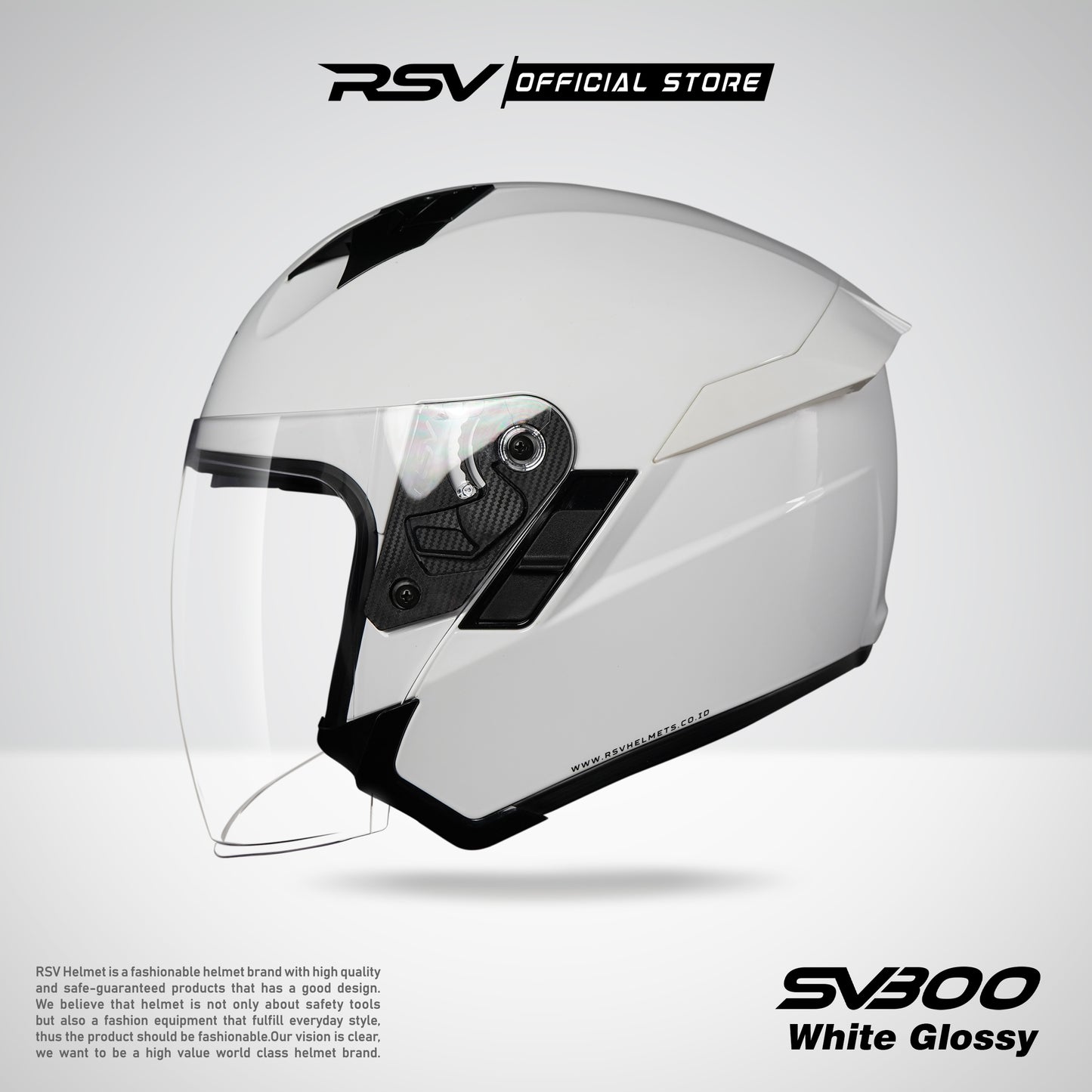 RSV SV300 WHITE GLOSSY DOUBLE VISOR