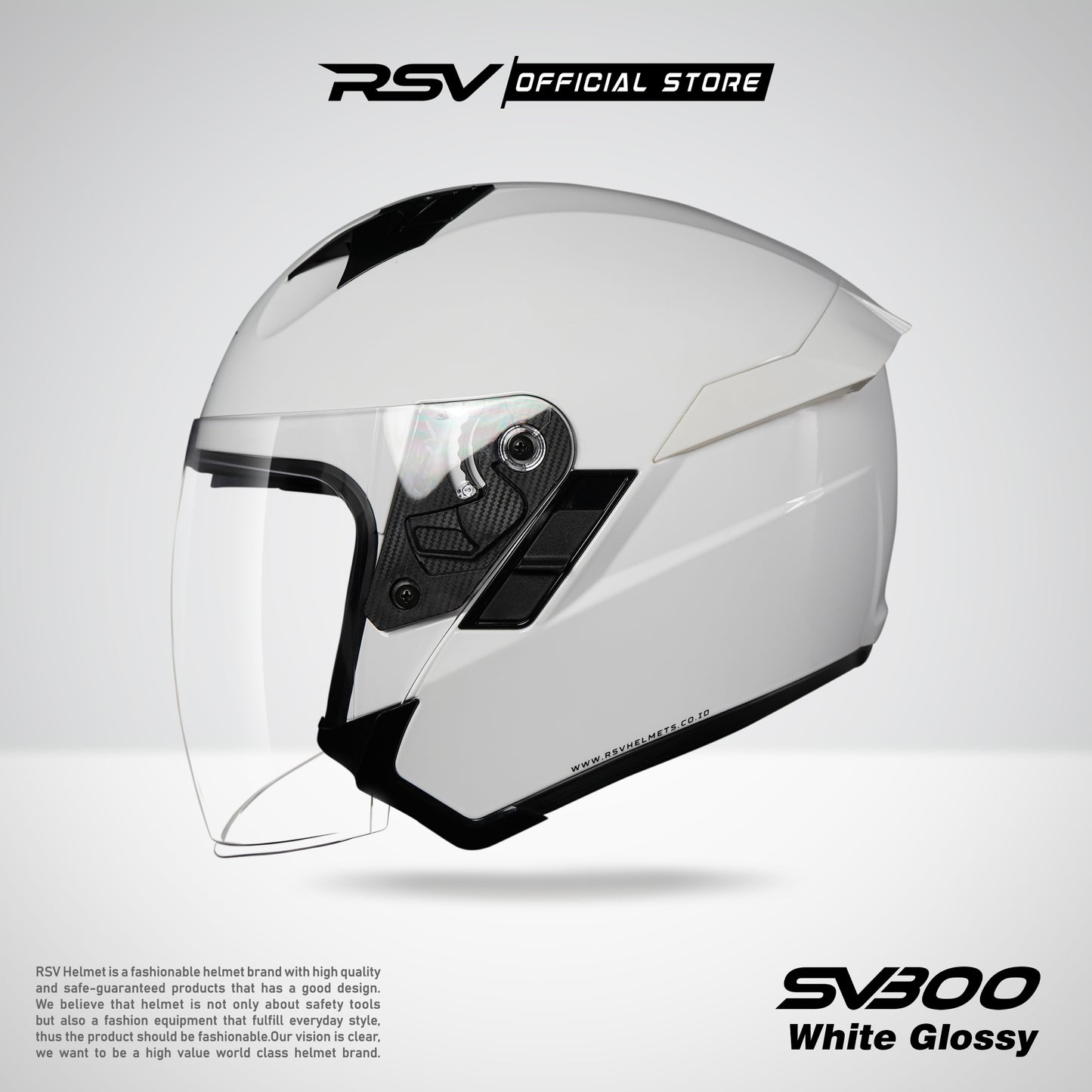 RSV X TVS SV300 WHITE GLOSSY DOUBLE VISOR
