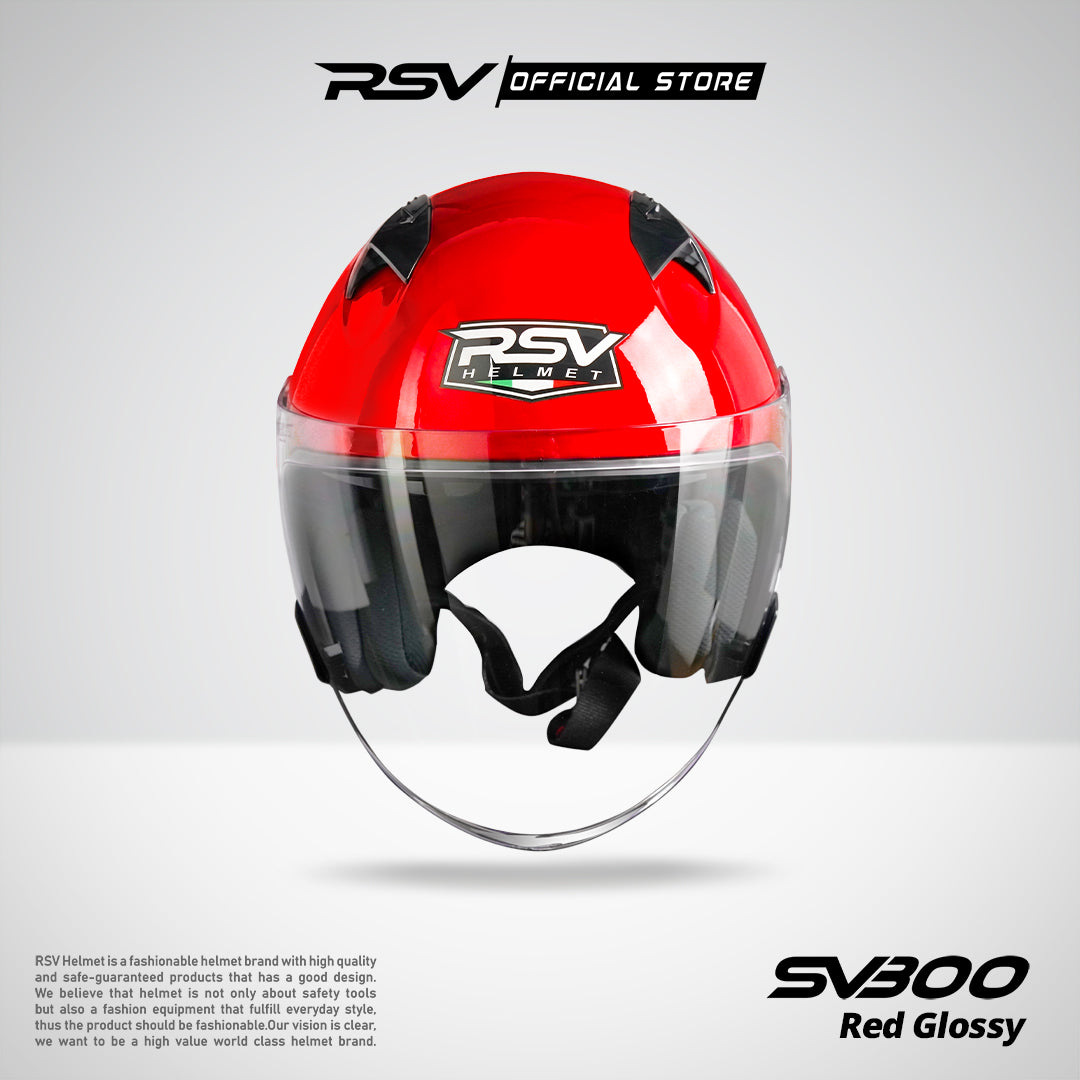 HELM Half Face RSV SV300 RED GLOSSY Motorcycle
