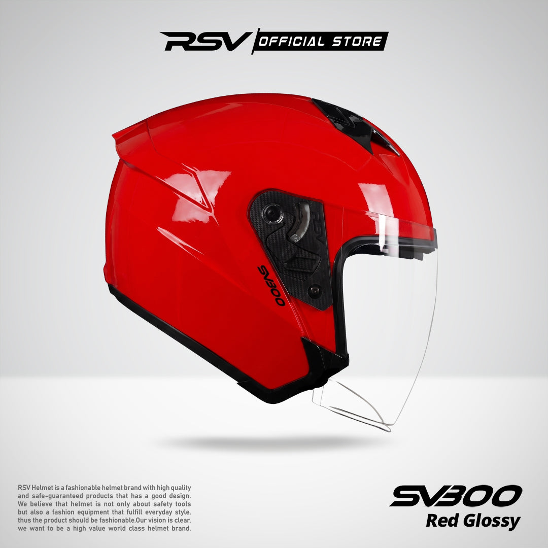 HELM Half Face RSV SV300 RED GLOSSY Motorcycle