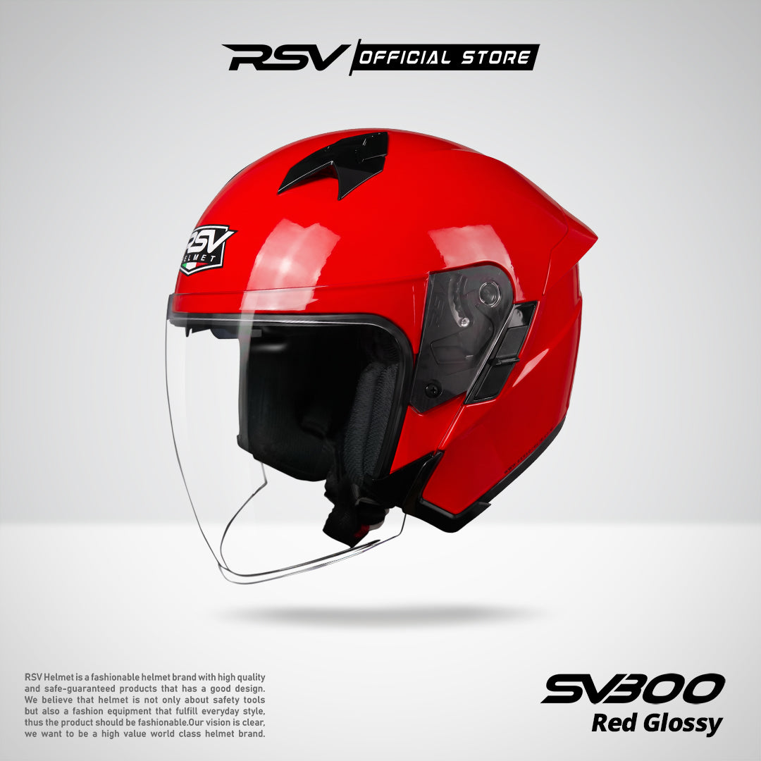 HELM Half Face RSV SV300 RED GLOSSY Motorcycle