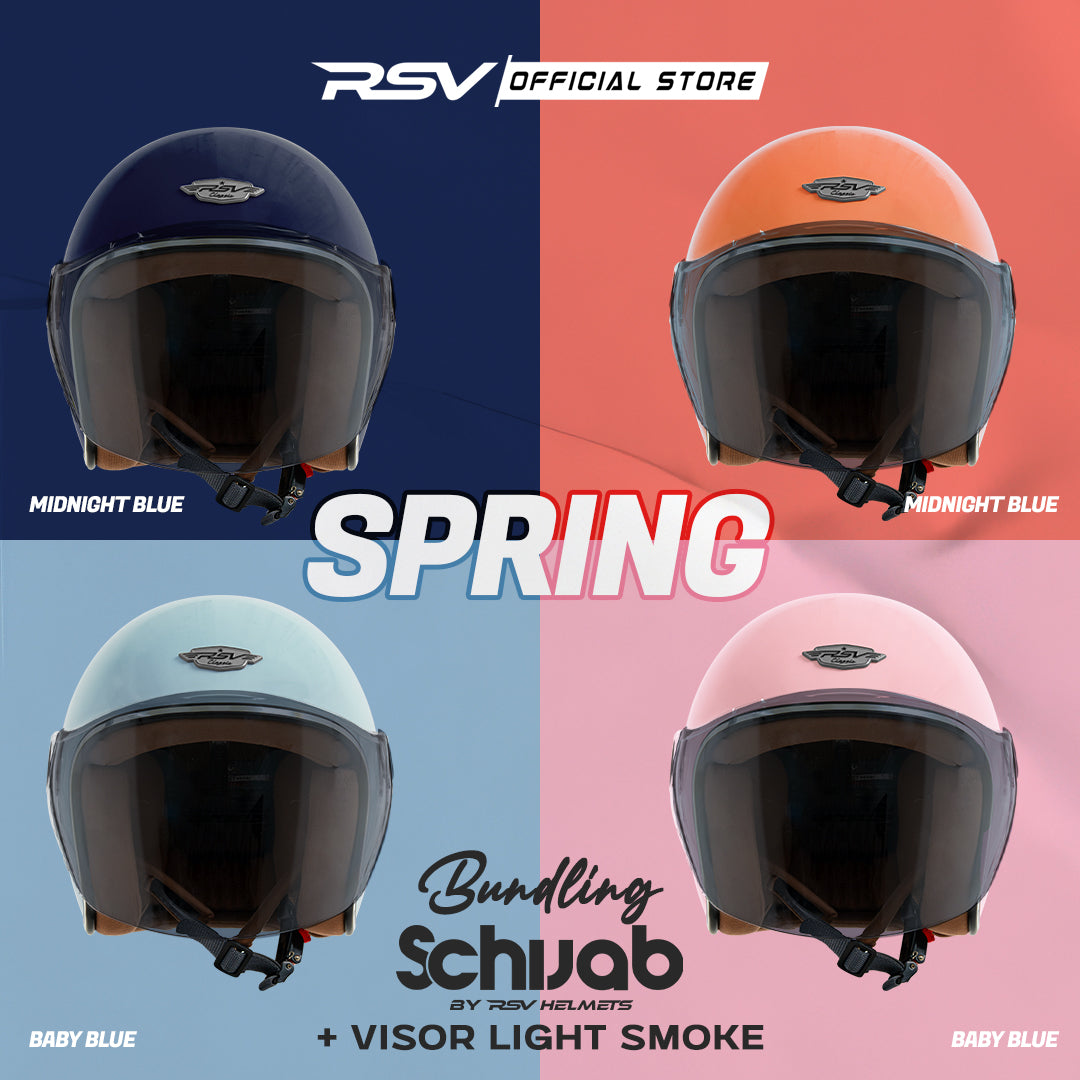(Bundle) Helm RSV SC Hijab Series + Extra Visor Light Smoke [All Color]  | Helm Hijab | Half Face