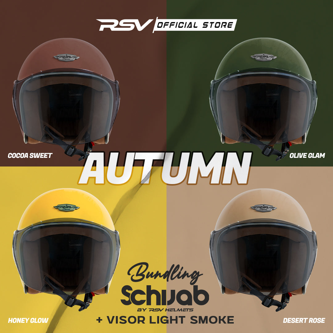 (Bundle) Helm RSV SC Hijab Series + Extra Visor Light Smoke [All Color]  | Helm Hijab | Half Face