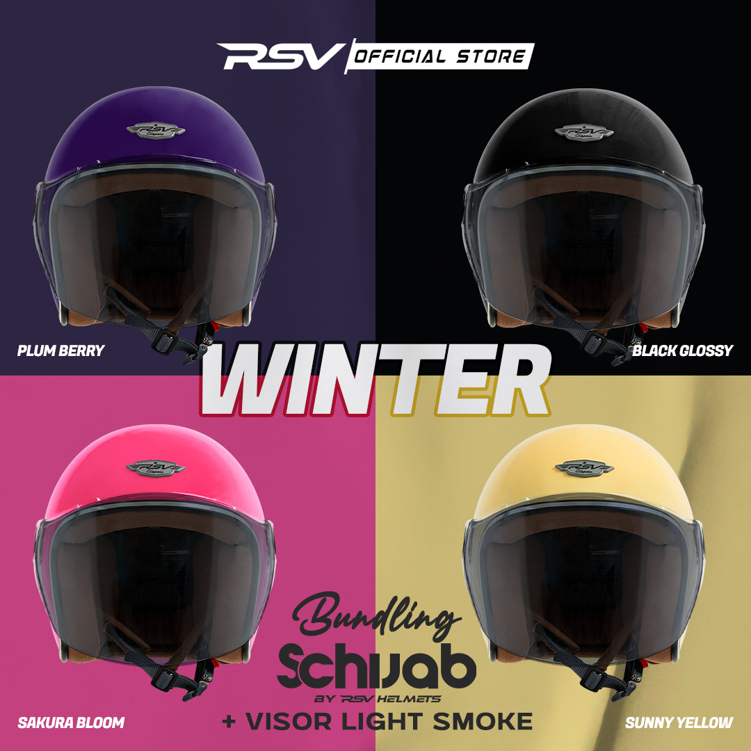 (Bundle) Helm RSV SC Hijab Series + Extra Visor Light Smoke [All Color]  | Helm Hijab | Half Face