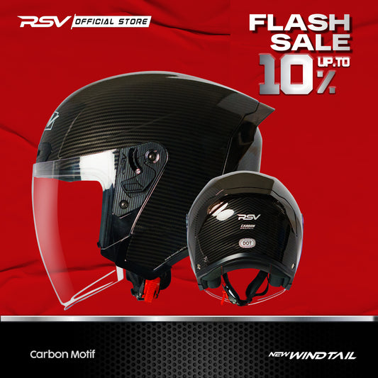 RSV NEW WINDTAIL CARBON GLOSSY SINGLE VISOR