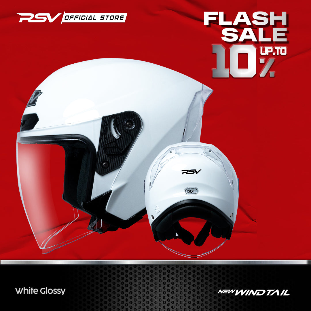 RSV NEW WINDTAIL WHITE GLOSSY SINGLE VISOR