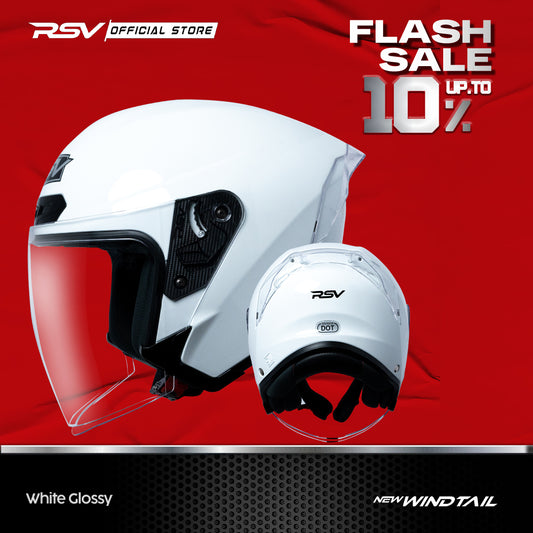 RSV NEW WINDTAIL WHITE GLOSSY SINGLE VISOR