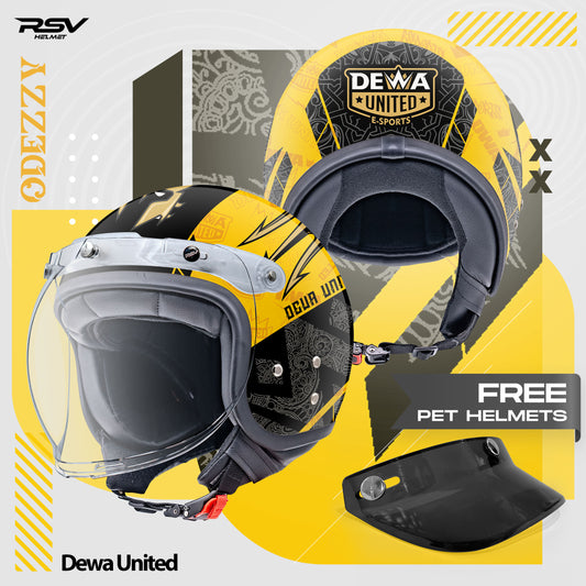 RSV Helmets x DEWA United Exclusive Collaboration MPL ID - Helm RSV Classic Odezzy (Limited Edition Series) - Helm Half Face Retro