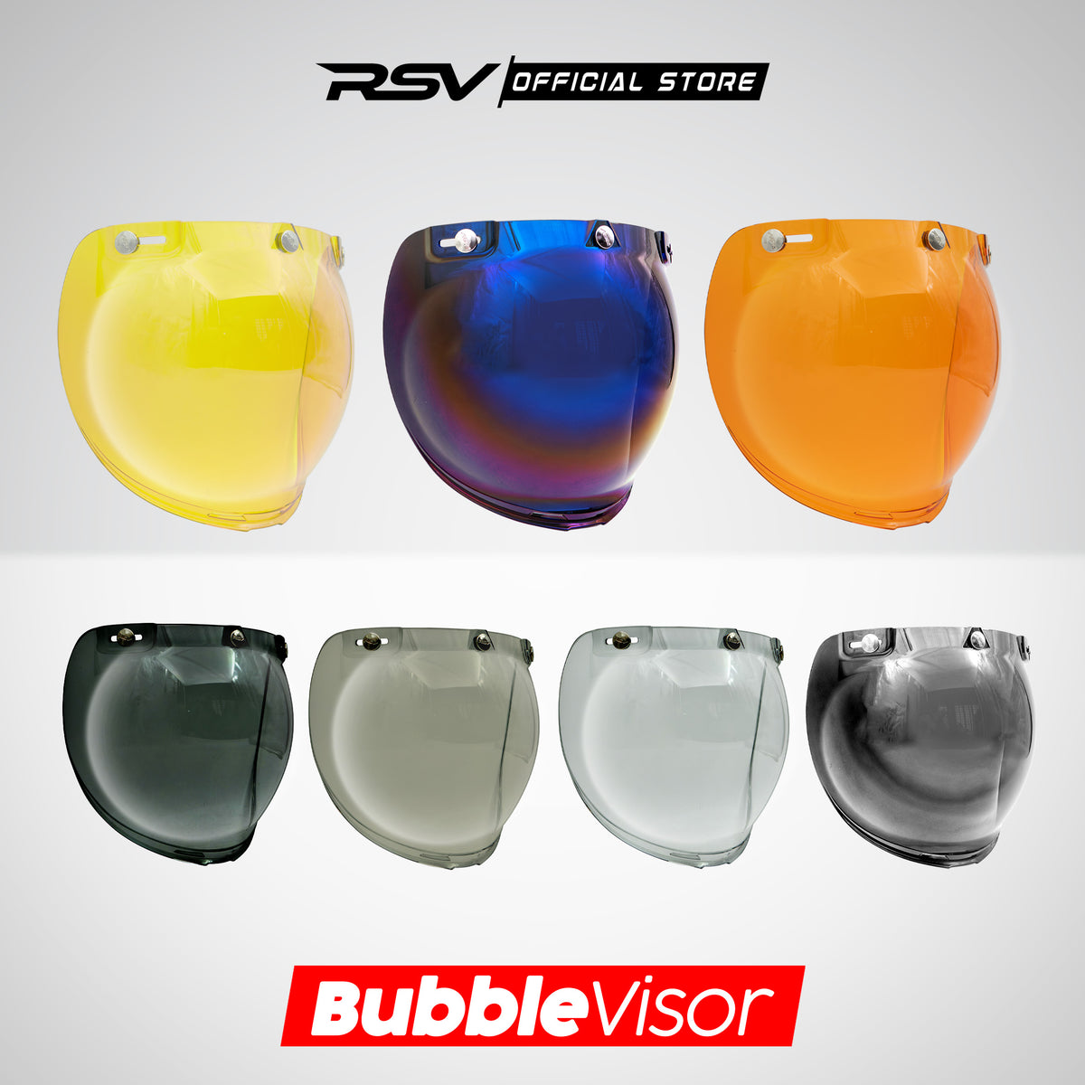 Visor Bubble Retro Odezzy & Classic ( Blue, Yellow, Orange, Silver, Dark Smoke, Light Smoke, & Clear )