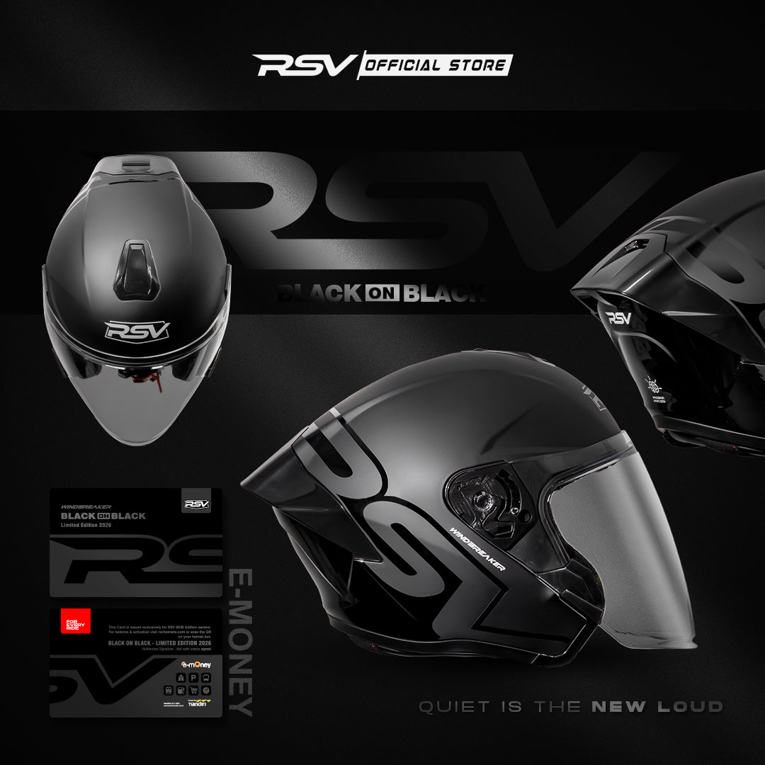 (Exclusive Package) RSV Windbreaker Motif Black On Black (BoB) Single Visor + E-Money - SNI Unisex