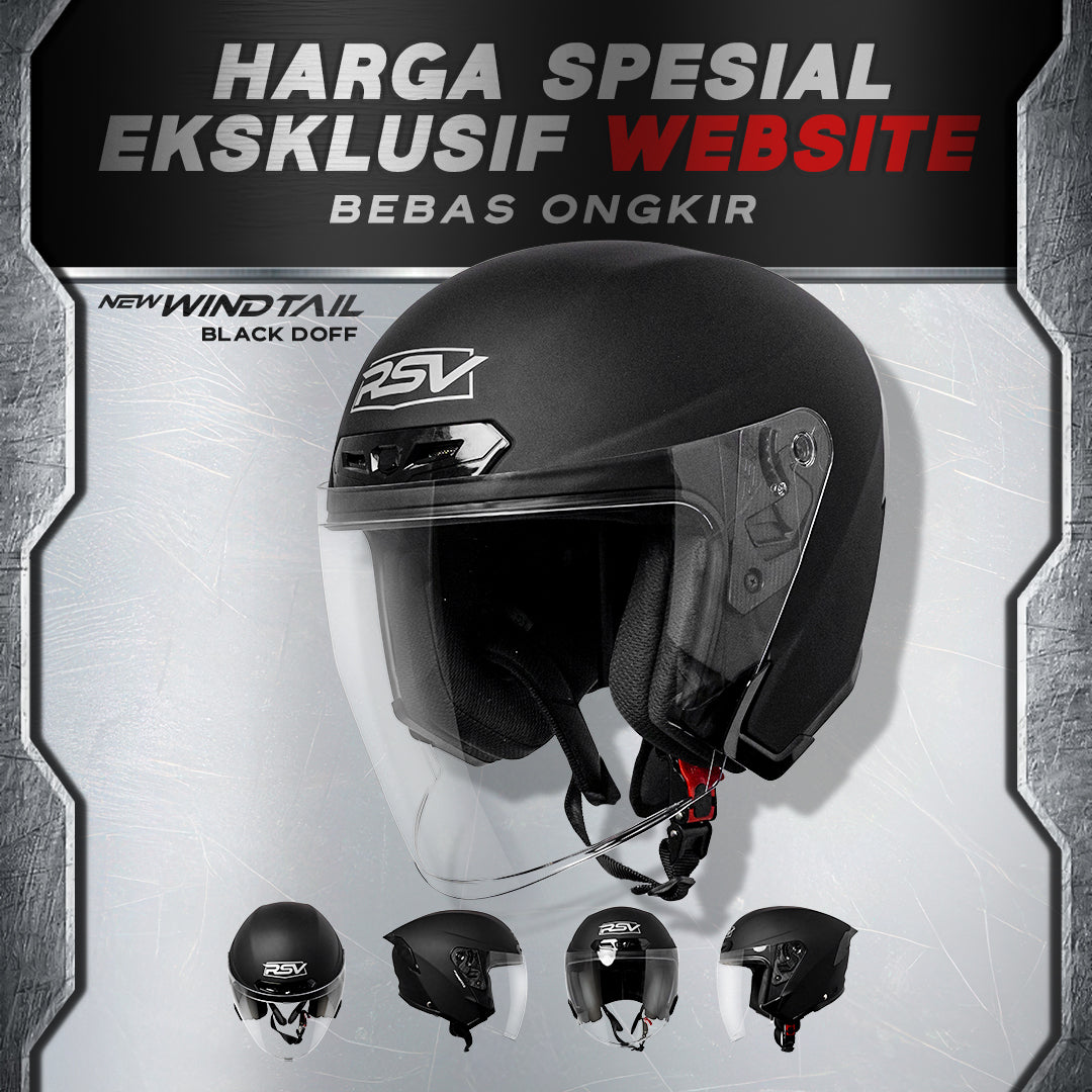 RSV NEW WINDTAIL BLACK MATTE SINGLE VISOR – RSV Helmets - PT HELMINDO ...