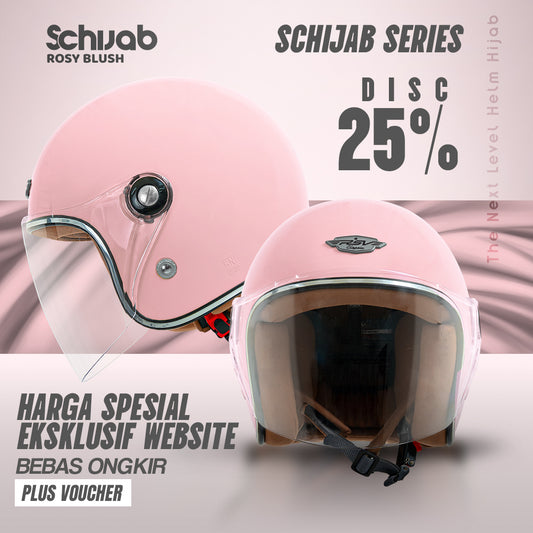 RSV SC Hijab Retro Classic Helm Half Face - Rosy Blush l Helm Hijab