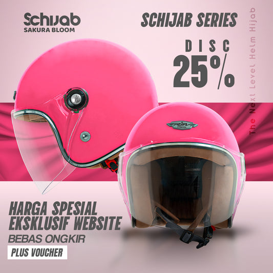 RSV SC Hijab Retro Classic Helm Half Face - Sakura Bloom l Helm Hijab