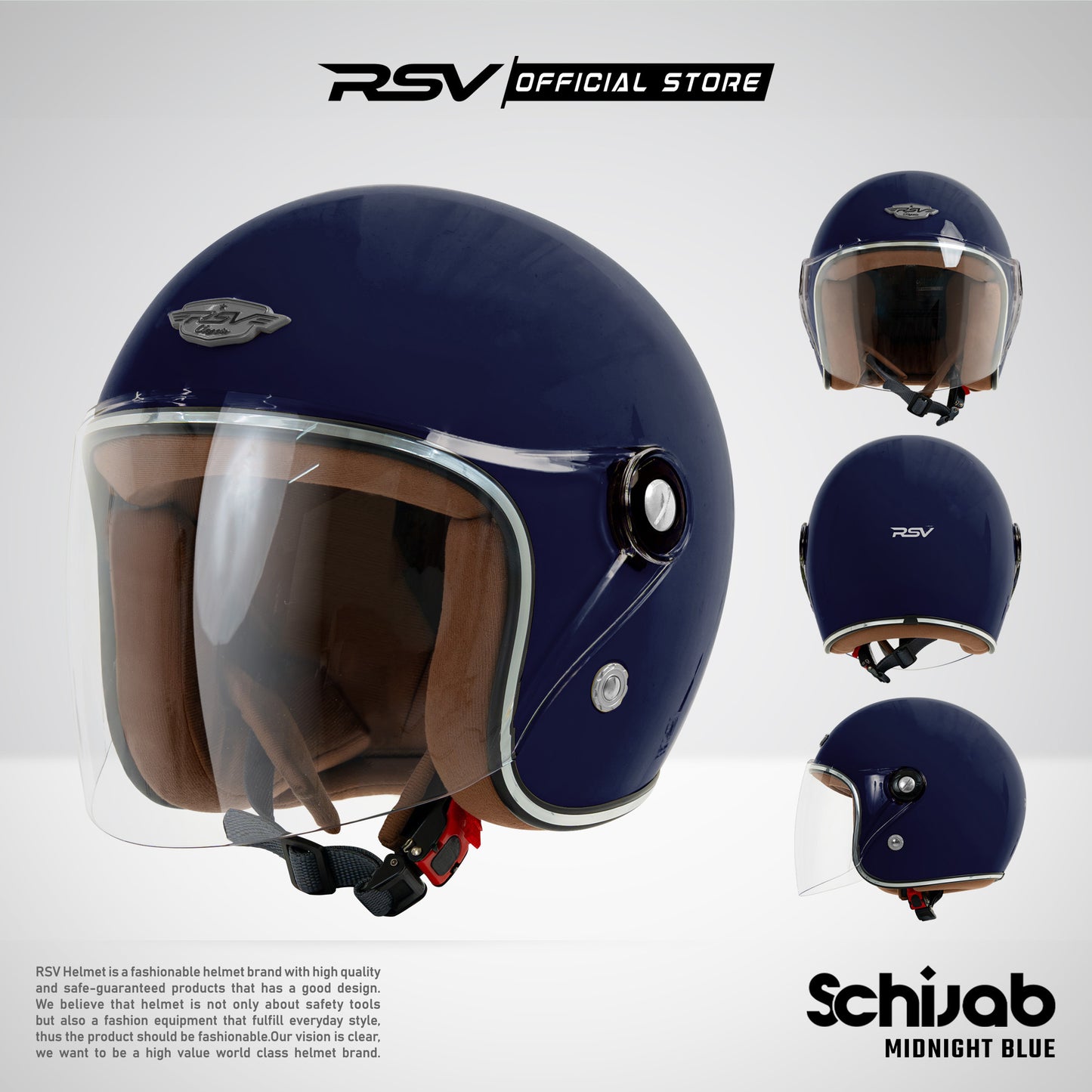RSV SC Hijab Retro Classic – Helm Half Face Hijab Friendly [Helm Only Fullset | All Color]