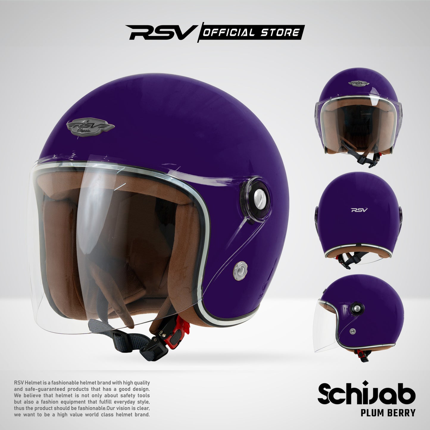 RSV SC Hijab Retro Classic – Helm Half Face Hijab Friendly [Helm Only Fullset | All Color]