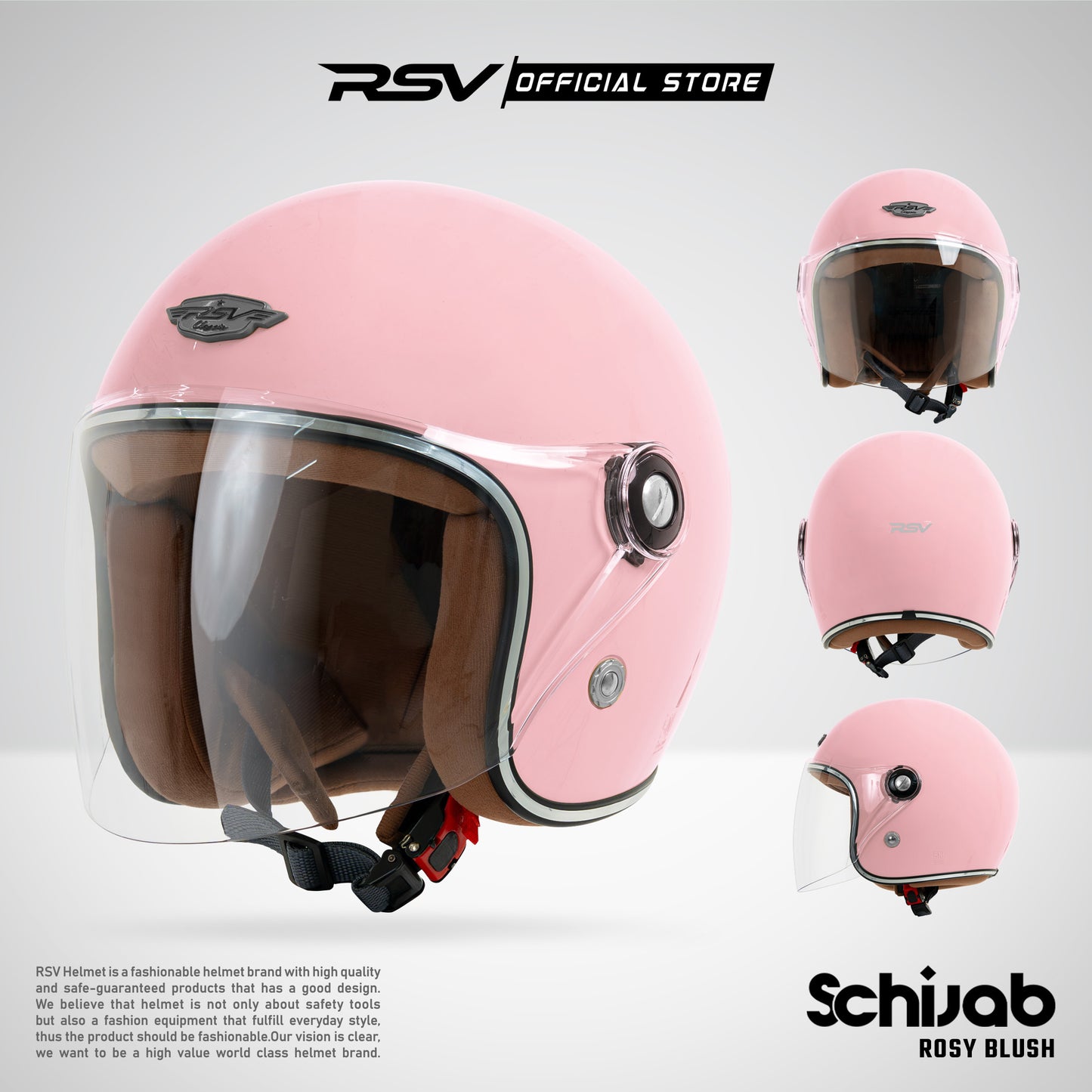 RSV SC Hijab Retro Classic – Helm Half Face Hijab Friendly [Helm Only Fullset | All Color]