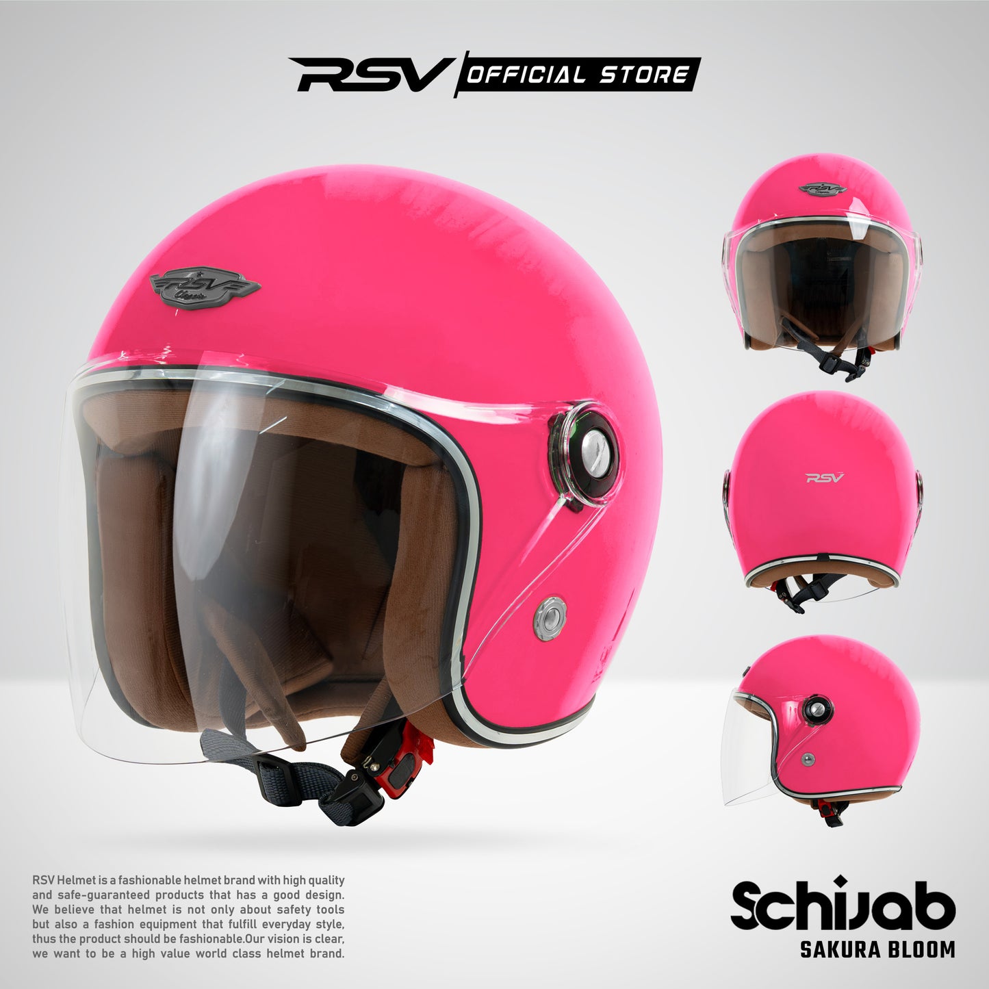 RSV SC Hijab Retro Classic – Helm Half Face Hijab Friendly [Helm Only Fullset | All Color]