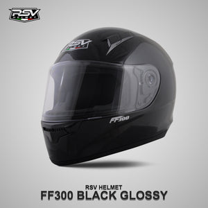 RSV FF300 BLACK GLOSSY BUNDLING WITH VISOR DARKSMOKE / IRIDIUM SILVER