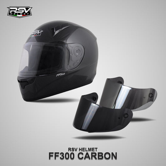 RSV FF300 CARBON GLOSSY BUNDLING WITH VISOR DARKSMOKE / IRIDIUM SILVER
